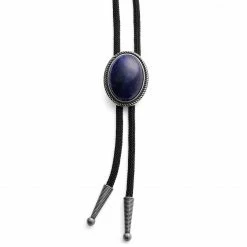Outlet ✔️ Fort Tempus Dark Blue Stone Adjustable Bolo Tie 🌟