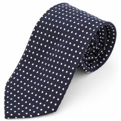 Flash Sale 🤩 Tailor Toki Navy Blue & White Polka Dot Polyester Tie 🛒