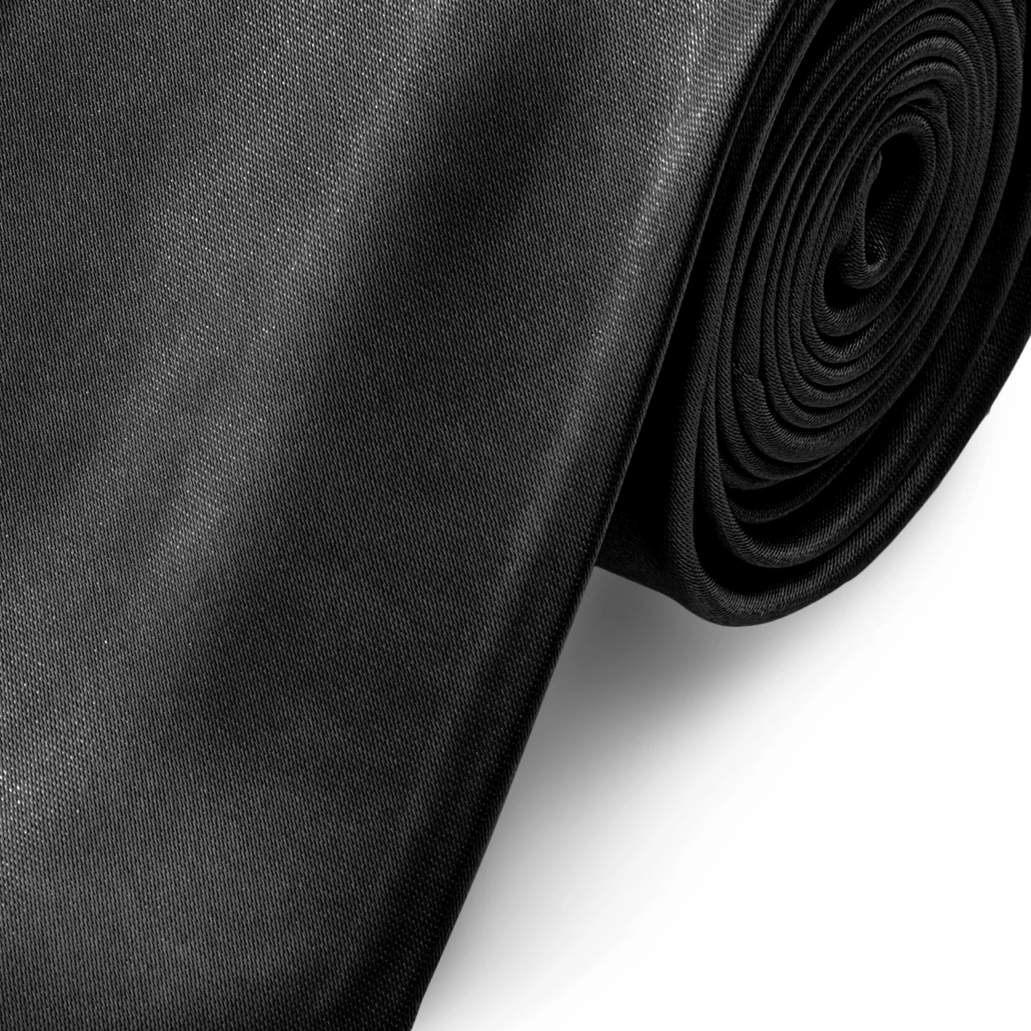 Cheap ๐ Trendhim Basic Wide Shiny Black Polyester Tie ๐ - Image 2