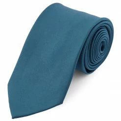 Promo 🎉 Trendhim Basic Wide Petrol Blue Polyester Tie 🧨