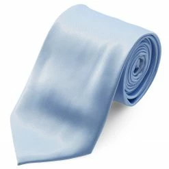 Wholesale 😍 Trendhim Basic Wide Shiny Baby Blue Polyester Tie 🌟