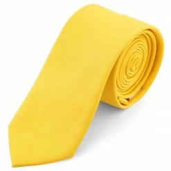 Best Pirce 🌟 Trendhim Basic Canary Yellow Polyester Tie 😍