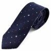 Outlet 🔔 Tailor Toki Navy Blue, Red & White Flower Dot Polyester Tie ⭐