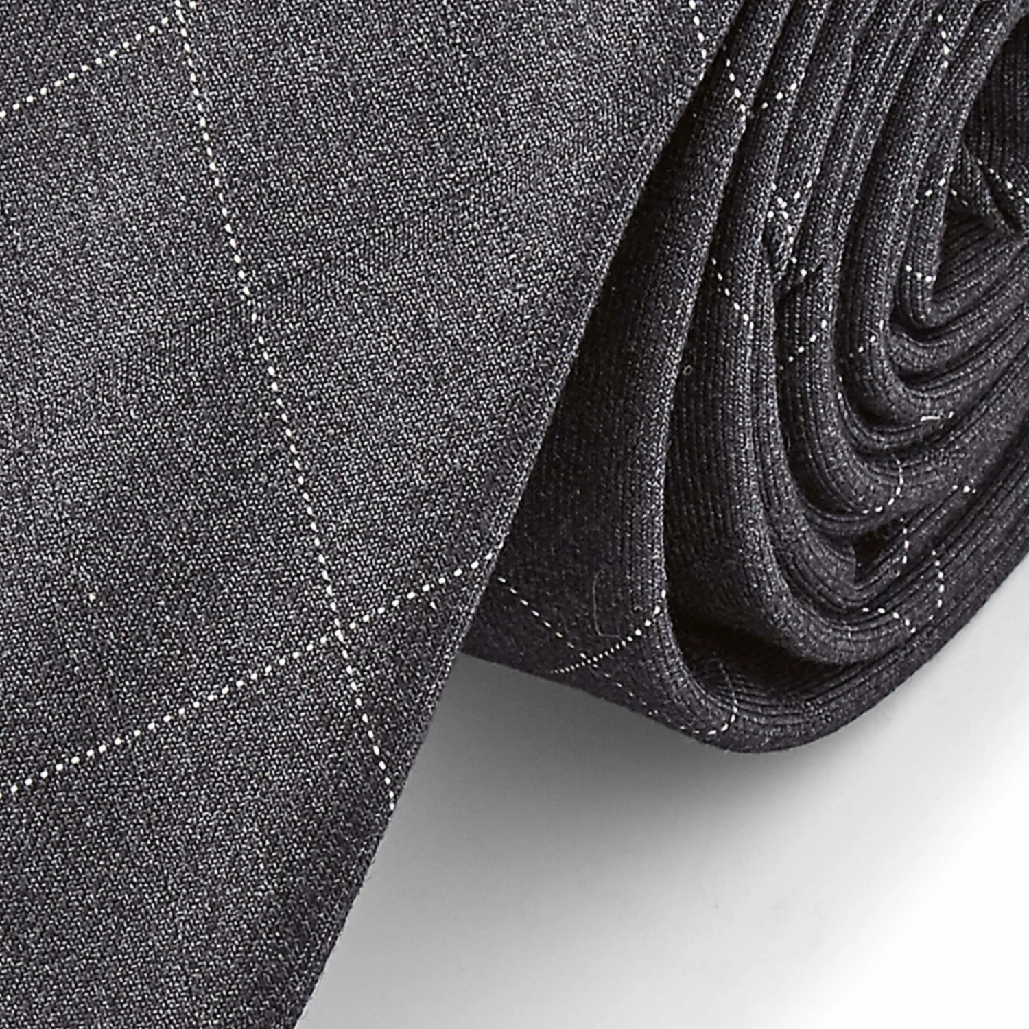 Best Sale π Bohemian Revolt Dark Grey Chequered Cotton Necktie π - Image 2