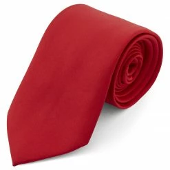 Promo 😀 Trendhim Basic Wide Red Polyester Tie 😀