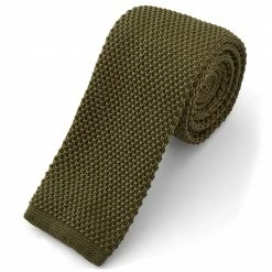 Deals 😍 Tailor Toki Army Green Polyester Knitted Tie 🤩
