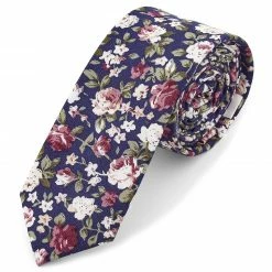 Best deal 🌟 Bohemian Revolt Blue, Pink & Green Floral Print Cotton Tie 🎁