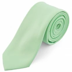 Budget 🔥 Trendhim Basic Mint Green Polyester Tie ✔️