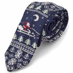 Discount 👏 Trendhim Navy Blue Santa Claus Polyester Knitted Tie 🛒