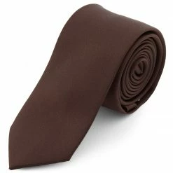 Cheapest 💯 Trendhim Basic Dark Brown Polyester Tie 😀
