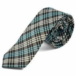 Best deal 🥰 Tailor Toki Black, White & Sky Blue Chequered Polyester Tie 🥰