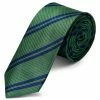 Hot Sale 🤩 Trendhim Green & Navy Blue Twin Striped Silk Tie ✔️