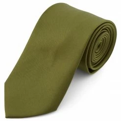 New 🛒 Trendhim Basic Wide Leaf Green Polyester Tie 🔔