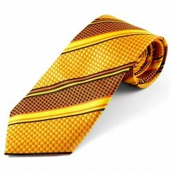 Flash Sale 💯 Tailor Toki Orange & Yellow Retro Pattern Silk Tie 🌟