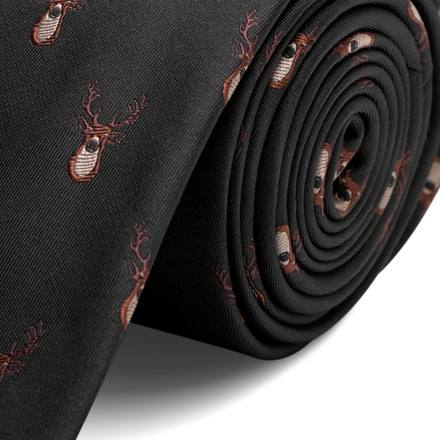 New β Trendhim Black β Christmas Reindeer Pattern Polyester Tie π - Image 2