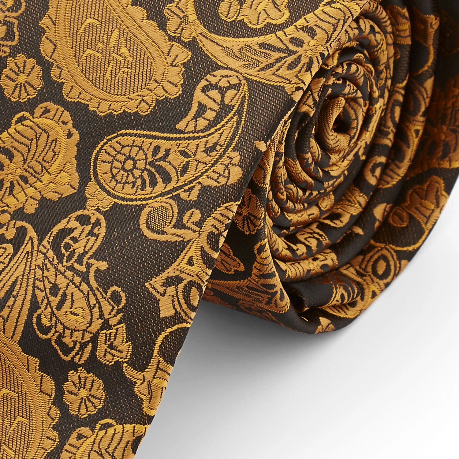 Coupon โญ Tailor Toki Gold & Brown Paisley Polyester Tie ๐ฅฐ - Image 2