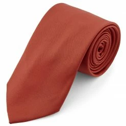 Wholesale 👏 Trendhim Basic Wide Terracotta Polyester Tie 👏