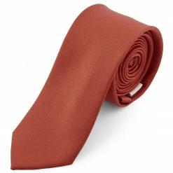Outlet ⌛ Trendhim Basic Terracotta Polyester Tie 🎁