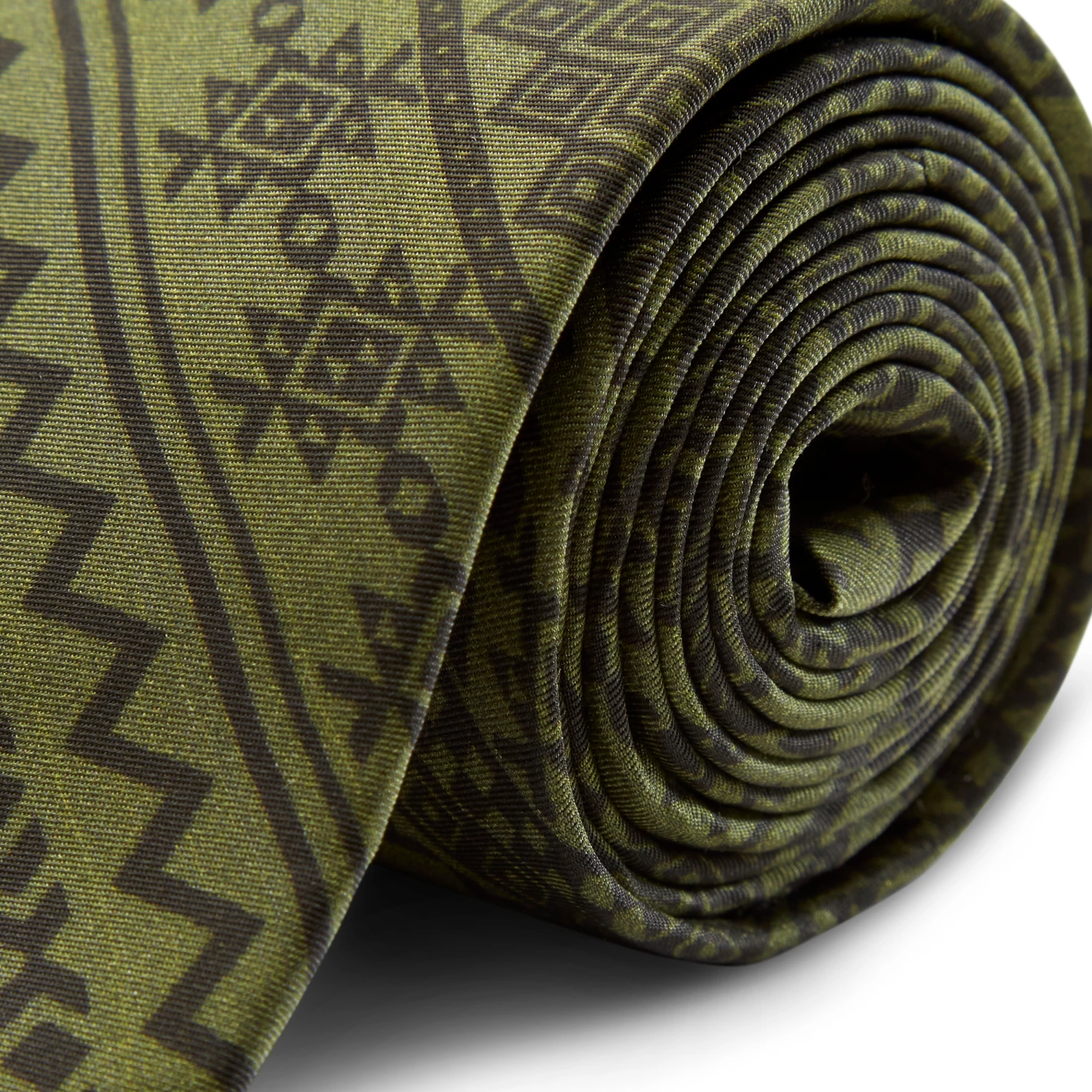 Discount ๐ Bohemian Revolt Army Green & Black Patterned Silk Tie ๐ฅ - Image 2