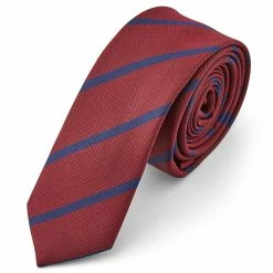 Best deal ⌛ Tailor Toki Casual Burgundy & Blue Striped Tie 👍