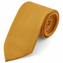 Outlet 🎁 Trendhim Basic Wide Mustard Yellow Polyester Tie 🎁