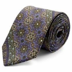 Flash Sale 👍 Bohemian Revolt Purple & Green Patterned Silk Tie 🔥