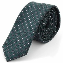 Promo 🥰 Tailor Toki Green, Black & White Tapestry Polyester Tie 🔔