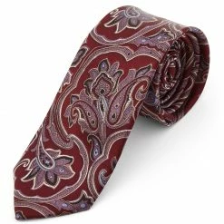 Wholesale 💯 Tailor Toki Red & Lavender Baroque Silk Tie ✨