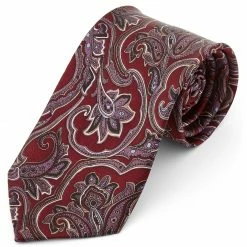 Best Sale 👏 Tailor Toki Wide Red & Lavender Baroque Silk Tie 🔔