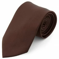 Deals 🎉 Trendhim Basic Wide Dark Brown Polyester Tie 😀