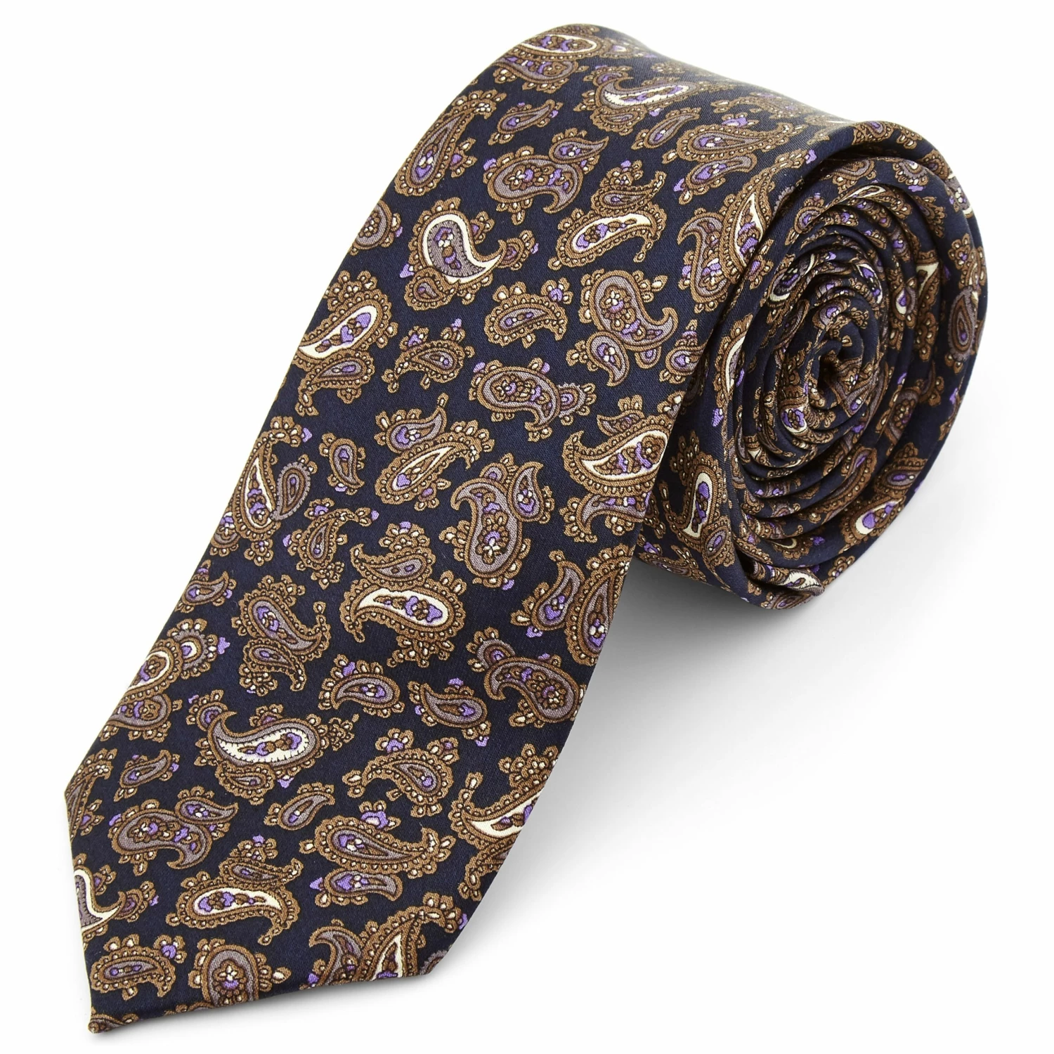 Top 10 ๐ฅ Tailor Toki Brown & Purple Paisley Pattern Silk Tie ๐คฉ