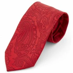 Deals 🤩 Tailor Toki Wide Vintage Red Paisley Polyester Tie 💯