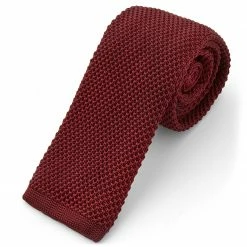 Outlet 🎉 Tailor Toki Burgundy Polyester Knitted Tie 🥰