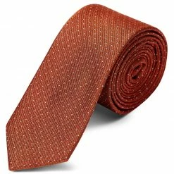New 👏 Trendhim Cognac Polka Dot Silk Tie 🔥