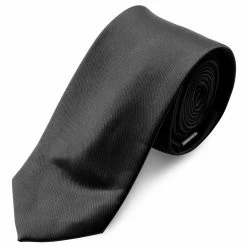 Discount 💯 Trendhim Basic Shiny Black Polyester Tie ❤️