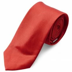 Best Pirce 👍 Trendhim Basic Shiny Red Polyester Tie 🎉