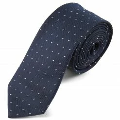 Budget 🔔 Tailor Toki Navy & White Stitched Polyester Tie 👍
