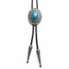 New 🧨 Fort Tempus Turquoise Stone Adjustable Braided Leather Bolo Tie 👏