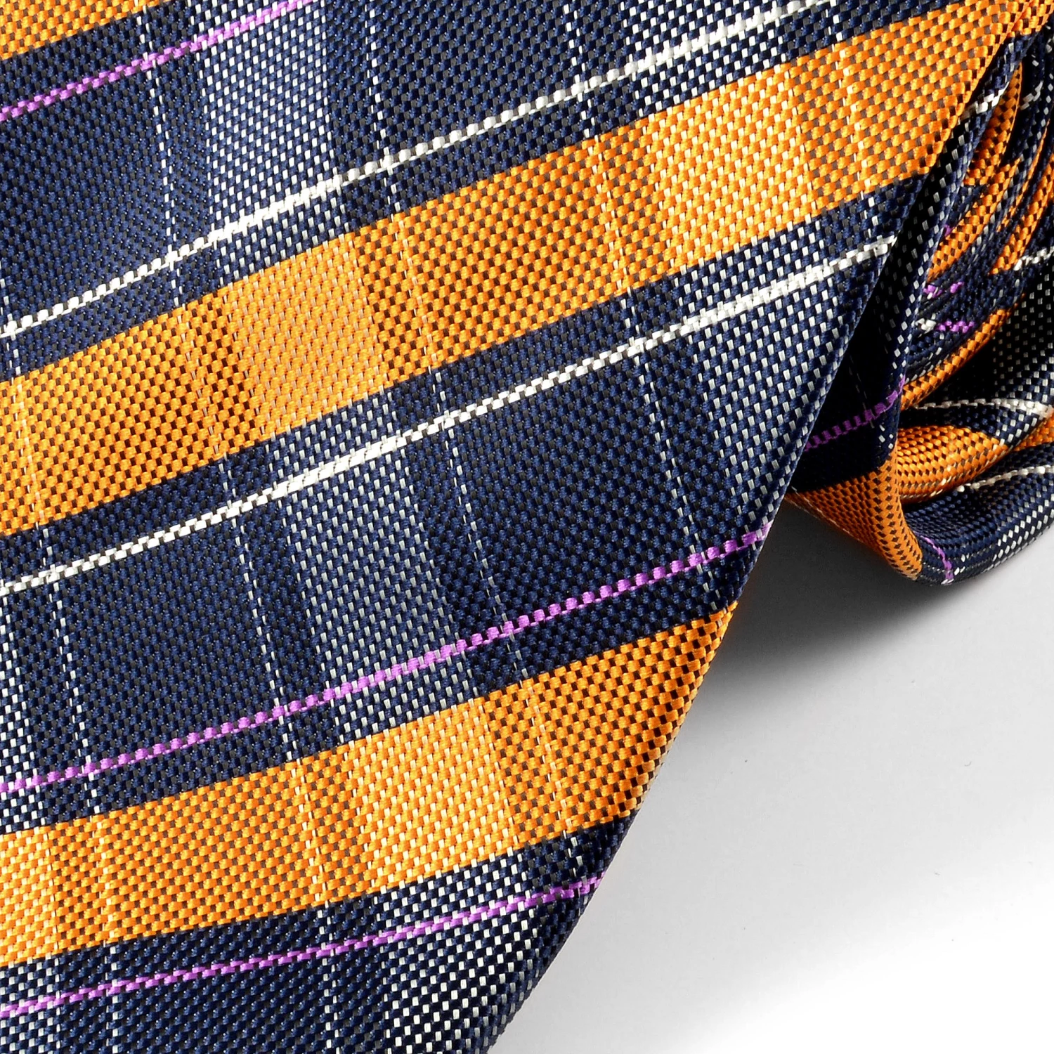 Discount ๐ Tailor Toki Orange & Navy Chequered Silk Tie โจ - Image 2