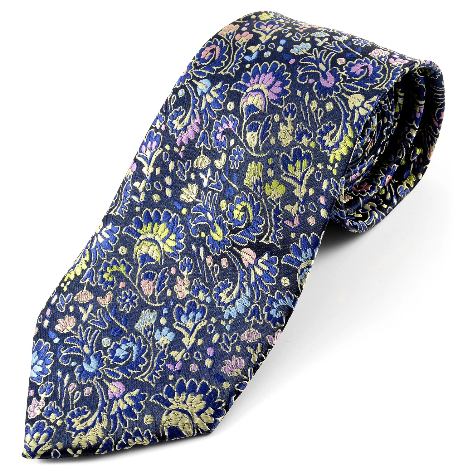 Wholesale ๐ Tailor Toki Royal Blue Flowered Silk Tie ๐คฉ