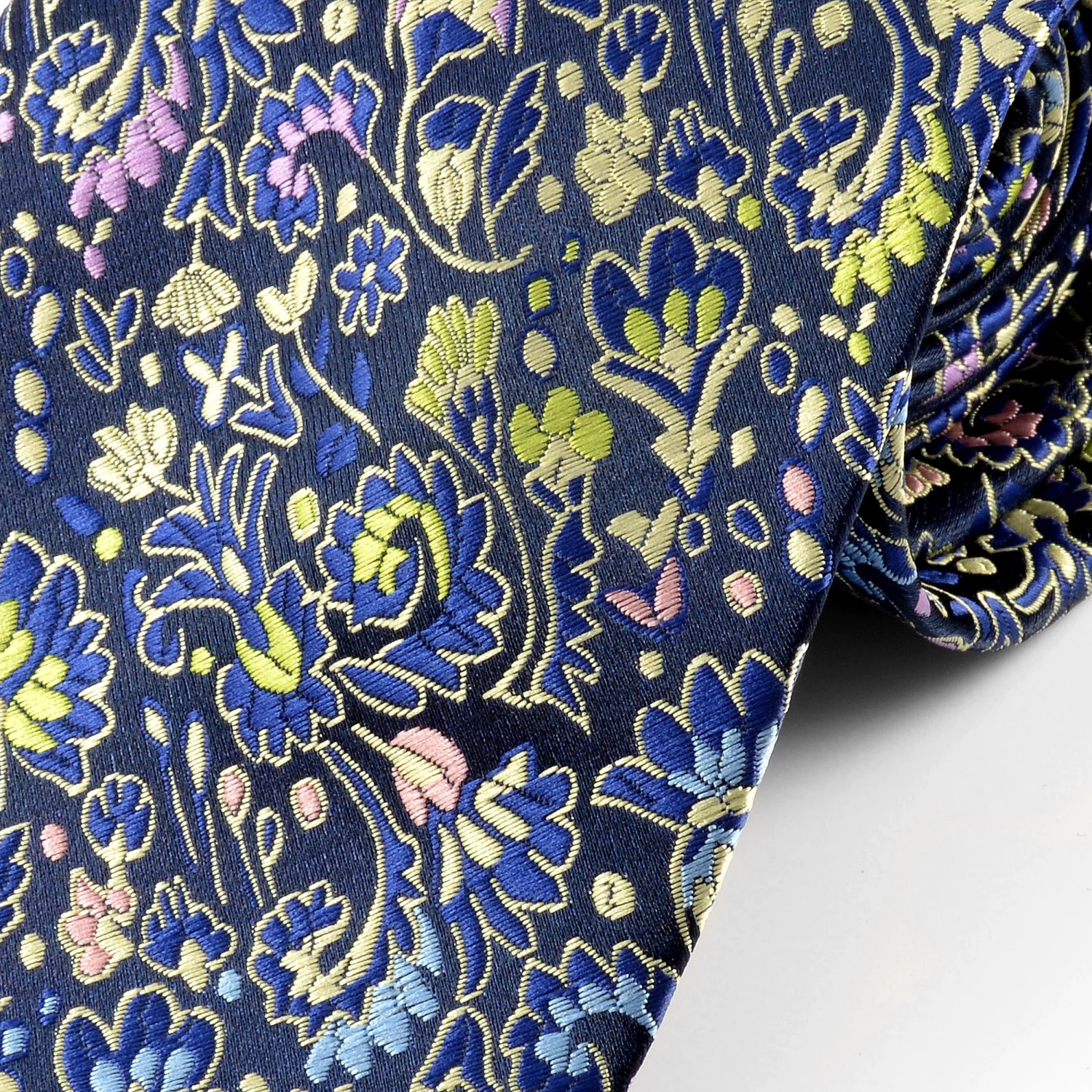 Wholesale ๐ Tailor Toki Royal Blue Flowered Silk Tie ๐คฉ - Image 2