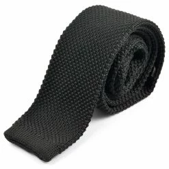 Promo ✔️ Tailor Toki Black Polyester Knitted Tie 🛒