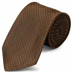 Wholesale 🔥 Trendhim Wide Brown Polka Dot Silk Tie 🔔