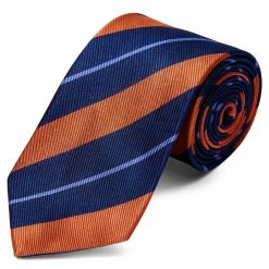Promo 🤩 Trendhim 8 cm Orange & Pastel Blue Silk Tie 👏