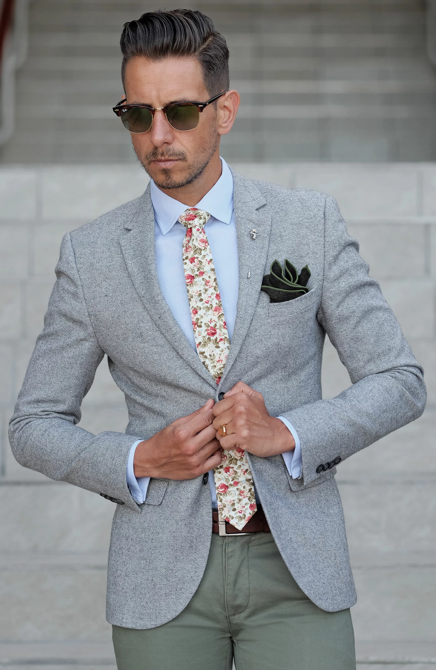 Brand new β¨ Bohemian Revolt Light Green & Pink Floral Print Cotton Tie β - Image 4