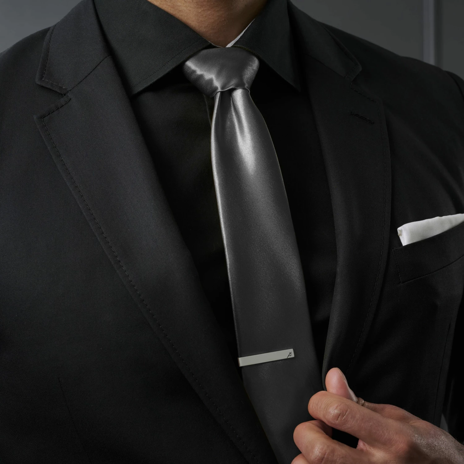 Cheap ๐ Trendhim Basic Wide Shiny Black Polyester Tie ๐ - Image 3