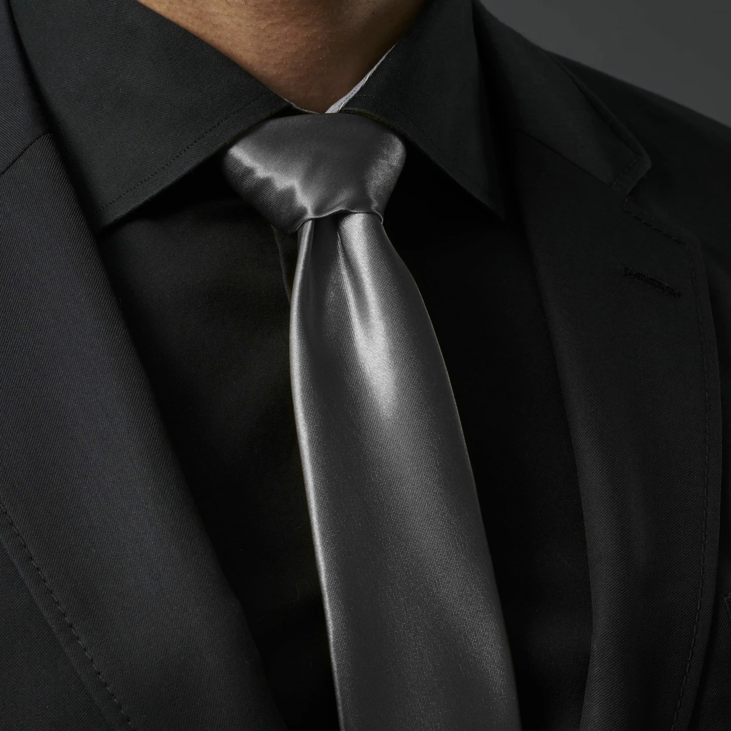 Cheap ๐ Trendhim Basic Wide Shiny Black Polyester Tie ๐ - Image 5