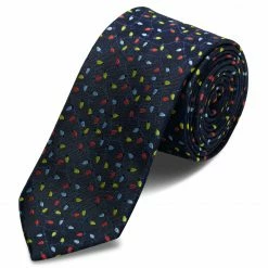 Flash Sale 💯 Trendhim Navy Blue 🔔 Christmas Light Pattern Polyester Tie 👍