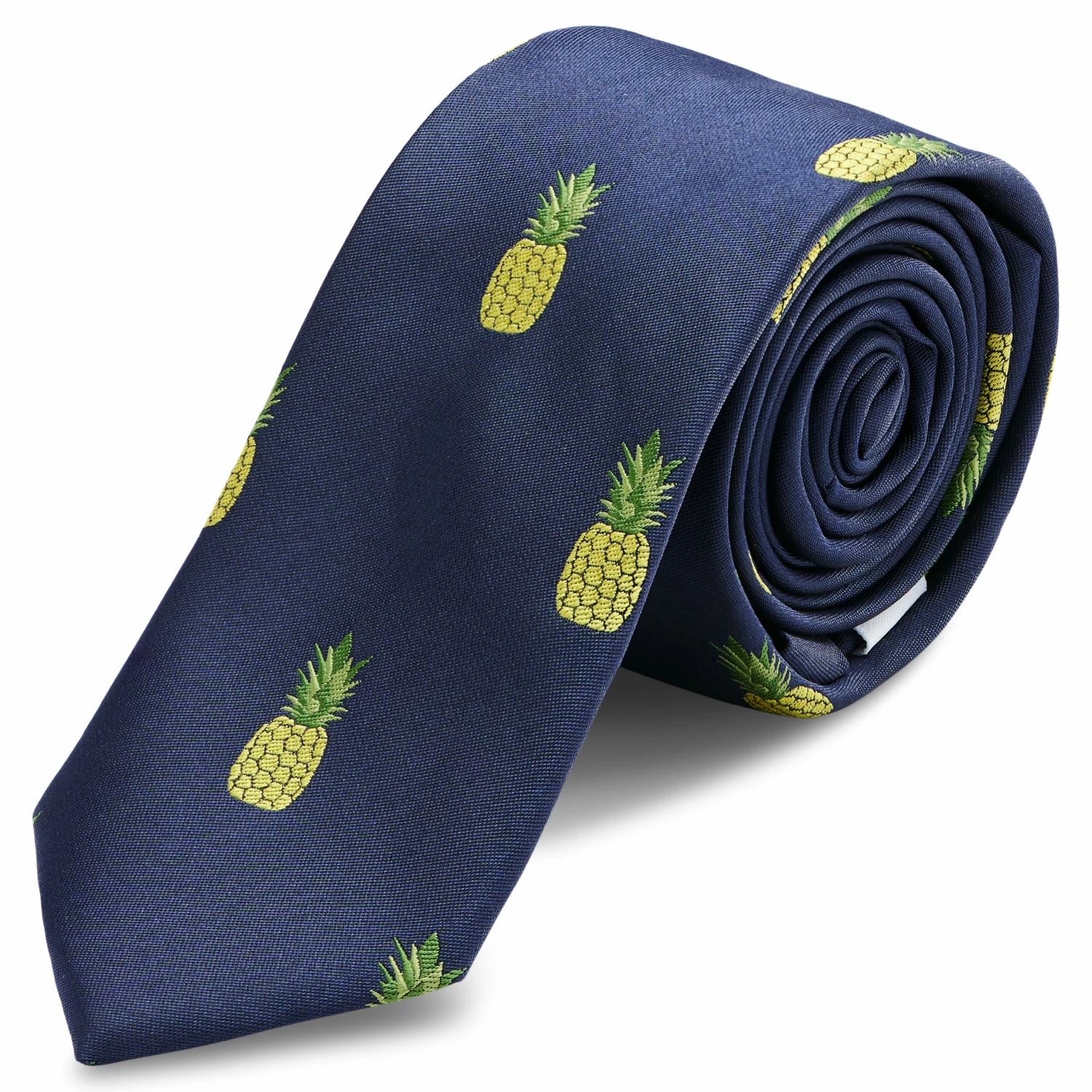 Top 10 ๐ Trendhim Navy Blue & Pineapple Pattern Polyester Tie โ