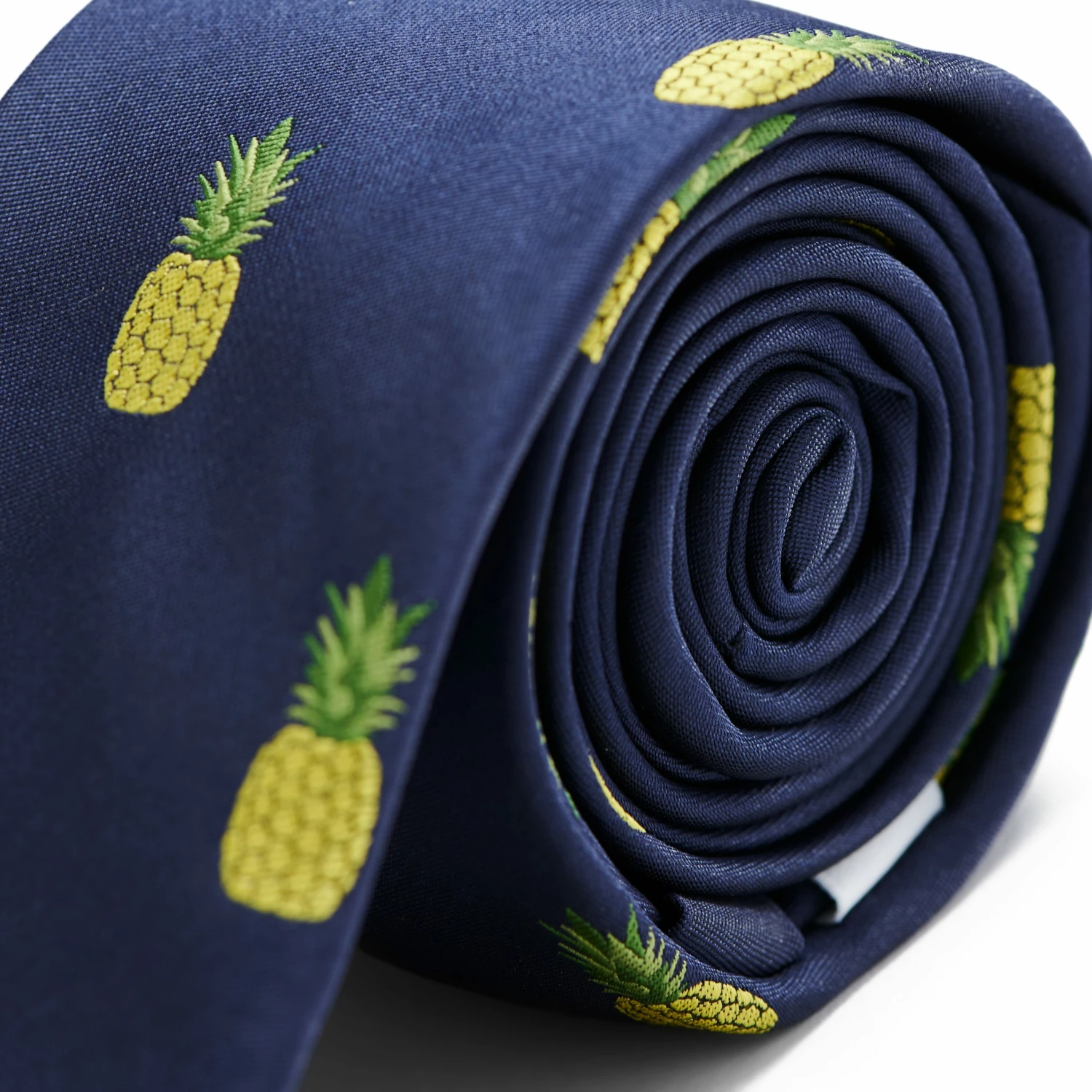 Top 10 ๐ Trendhim Navy Blue & Pineapple Pattern Polyester Tie โ - Image 2